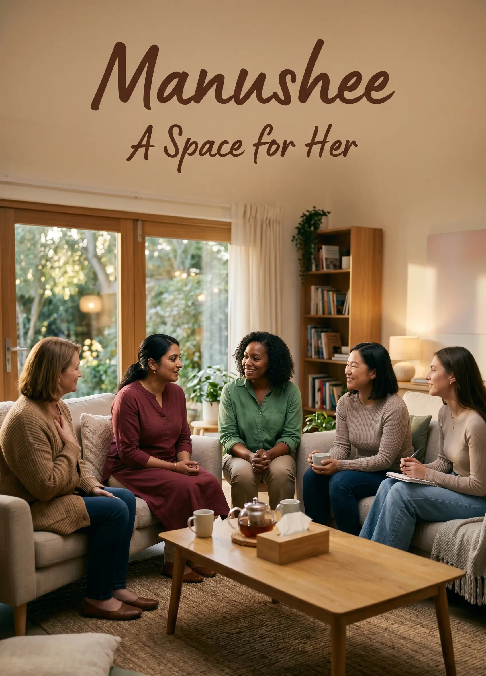 Woman in an online therapy for depression video session with a Manushee specialist